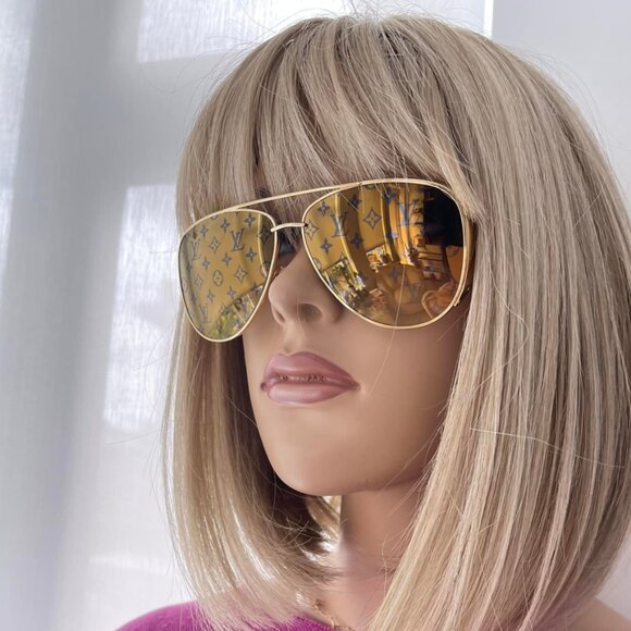 Authentic Pre-Loved Louis Vuitton Las Vegas Parano Gold Stud Sunglasses